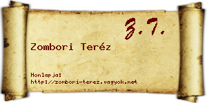 Zombori Teréz névjegykártya